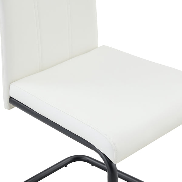 English Elm A Set of 2 Glam Faux Alligator Pvc Barstools with Crystal Buckle Detail Black,White W1512P491850
