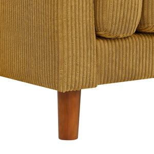 English Elm Corduroy Ribbed Upholstered Sofa with Square Arms Wooden Legs for Living Room Ginger B2748P412600