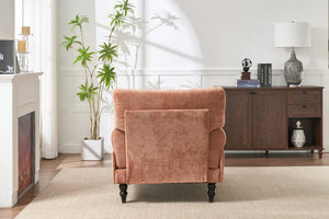 English Elm Modern Chaise Lounge with Plush High-Resilience Cushion and Solid Wood Frame for Durable Comfort Orange W2120P296385