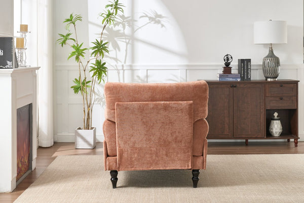 English Elm Modern Chaise Lounge with Plush High-Resilience Cushion and Solid Wood Frame for Durable Comfort Orange W2120P296385