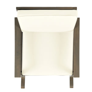 English Elm Christopher Knight Home® - CANDEL Rocking Chair with Acacia Wood Frame and Plush Cushioning — Coastal Comfort, Weather-Resistant Design Cream+Grey 39 L x 28 W x 11.75 H N761P272646M