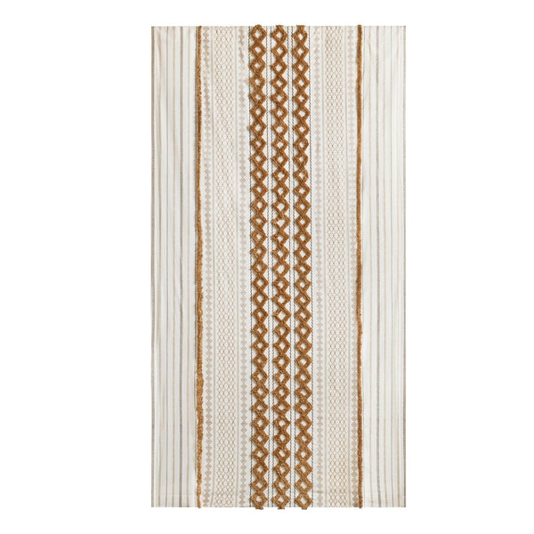 English Elm 1 Cotton Printed Window Panel Chenille Stripe Lined Bohemian Farmhouse Curtain B035P496604