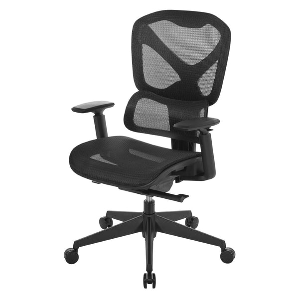 OSP Home Furnishings Mesh Back Ergonomic Manager Chair with Lumbar Support and Adjustable Arms for Office Use 71142M-3