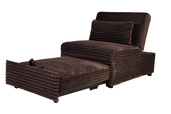 English Elm Convertible Corduroy Chair Sleeper with Pull Out Bed for Cozy Guest Rooms B089P421163