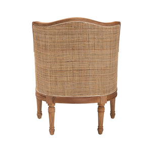 English Elm Bohemian Natural Rattan Accent Chair Woven Honey Frame with Removable Cushion B2750P467692