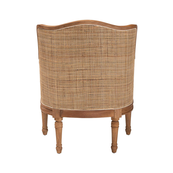 English Elm Bohemian Natural Rattan Accent Chair Woven Honey Frame with Removable Cushion B2750P467692