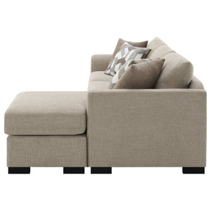 English Elm Pacheco Upholstered Sleeper Sectional with Chaise and Pullout Bed, Patterned Pillows & Sturdy Frame Camel B062P375539