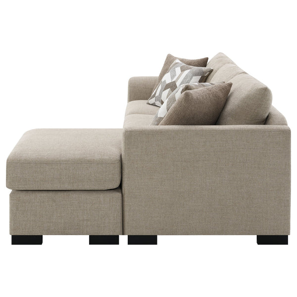 English Elm Pacheco Upholstered Sleeper Sectional with Chaise and Pullout Bed, Patterned Pillows & Sturdy Frame Camel B062P375539