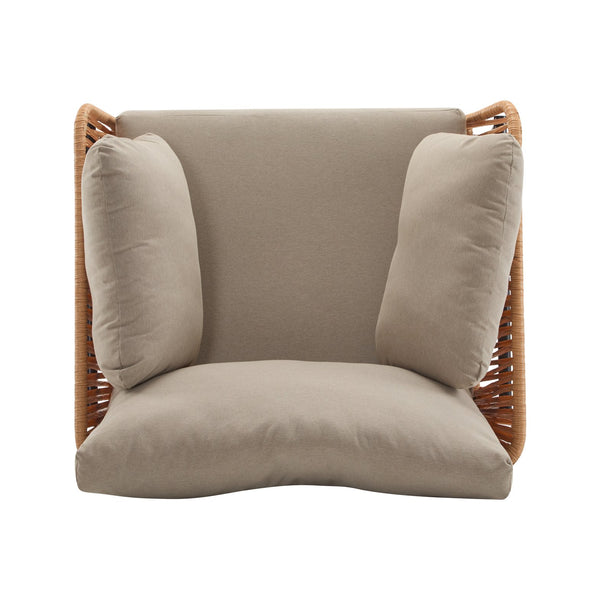 English Elm Christopher Knight Home® - [Set Of 2] 36" Beige Rope Iron Lounge Chairs With Cushions - Perfect For Indoor & Outdoor Spaces N767P237035N_2