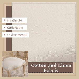 English Elm French Country Dining Chairs Set Of 2, Upholstered Rattan Back Accent Chairs For Dining & Living W3426P324538