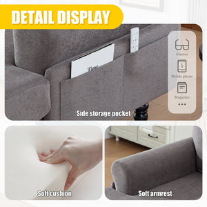 English Elm Modern Chenille Recliner Chaise Lounge Sofa Chair with High-Resilience Foam, Wide Seat, 550lb Capacity Dark Gray W395P371335
