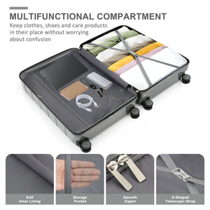 English Elm Luggage 4 Piece Abs Hard Shell Set with Spinner Wheels and Weekender Travel Bag N726P185031D