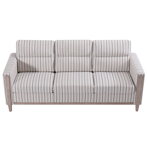 English Elm Comfortable Three Seat Sofa with Rubberwood Legs and High Resilience Cushions for Living Rooms W680P409363