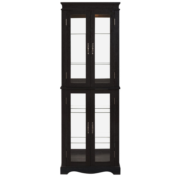 English Elm Lighted Curio Display Cabinet - Elegant Glass Storage With Ambient Lighting For Wine, Toys & More W2275P292640