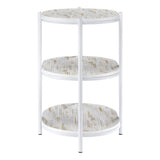 OSP Home Furnishings Renton 3-Tier Oval Table White/White