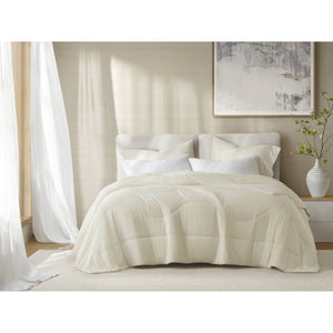 English Elm 1-piece Reversible Tencel Fill Comforter with Sculptural Weave for Full Queen Beds Ivory B035P408275