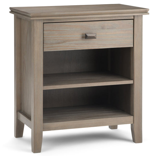English Elm Artisan Distressed Grey Bedside Table - Handcrafted Elegance With Ample Storage For Any Room B136P158107