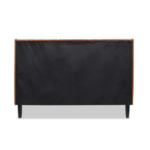 English Elm Jennifer Taylor Home - Aspen Vertical Tufted Queen Platform Bed Set - Caramel Tan Faux Leather, Modern Design & Comfort B2719P238511