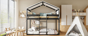 English Elm Twin Over Kids Bunk Bed with Tent Canopy Farmhouse Pinewood Playroom Frame Espresso N708P248523P