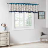 Madison Park Serene Traditional Embroidered Window Valance MP41-4210 Navy