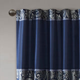 Madison Park Aubrey Traditional Jacquard Curtain Panel Pair MP40-4896 Navy