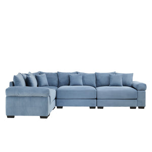 English Elm Oversized Modular Sectional Couch For Ultimate Comfort, Ergonomic Design, 13 Pillows, Easy Assembly, Blue W714S01358-GIGA