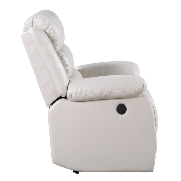 English Elm Beige Power Recliner with Individually Wrapped Coils, Pillow-Top Arms, Tight Cushions & Supportive Comfort B062P184509