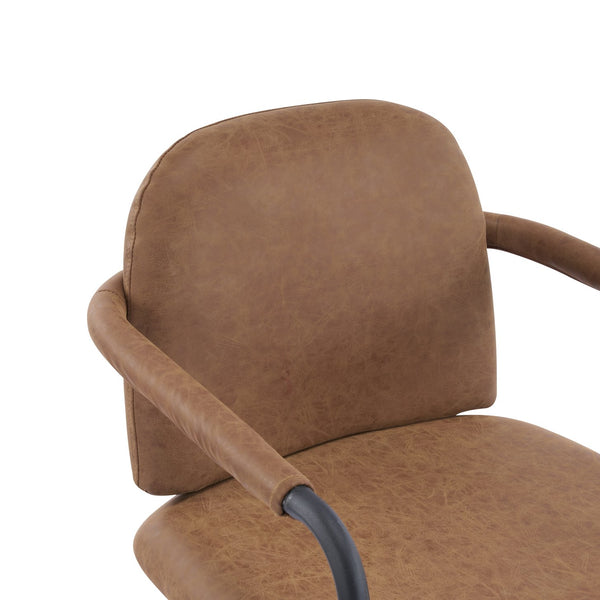 English Elm Christopher Knight Home® - Dinning modern iron-frame dining chair set of 2 with durable fabric seats, compact, stylish and sturdy Black,Brown N771P247180W