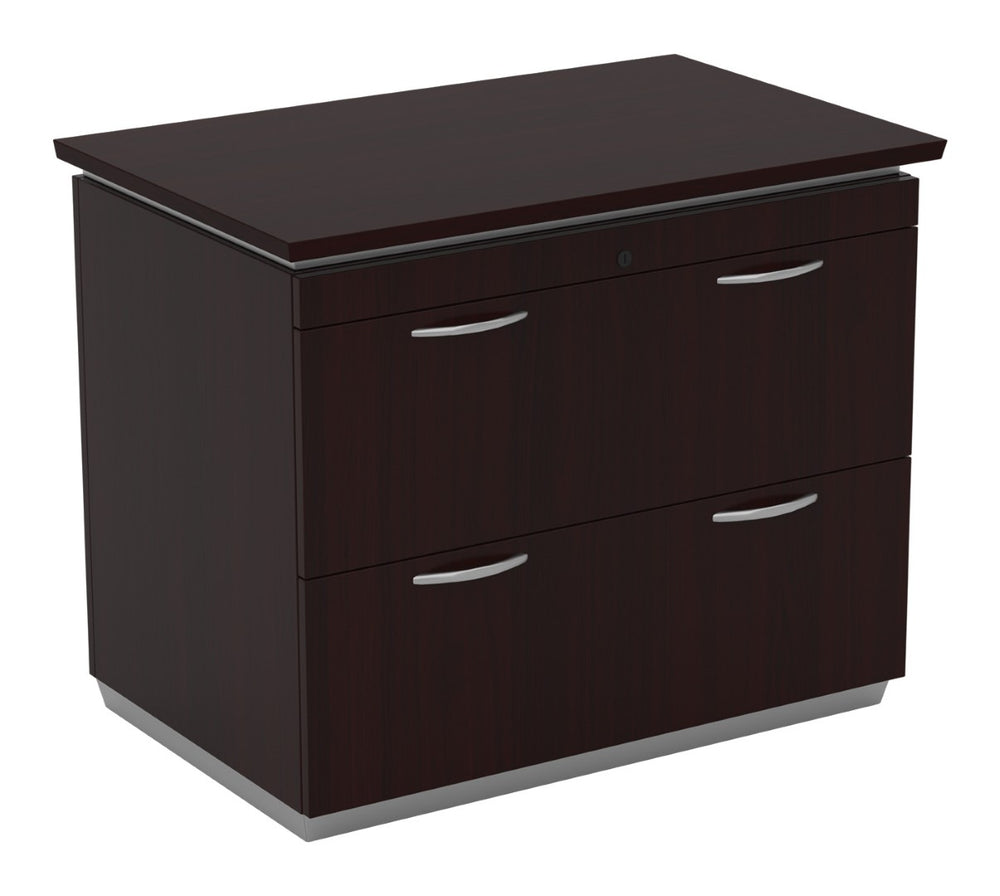 OSP Home Furnishings Tuxedo 2 Drawer Lateral File Cabinet with Full Extension Slides for Modern Offices TUX-12-DKR