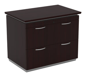 OSP Home Furnishings Tuxedo 2 Drawer Lateral File Cabinet with Full Extension Slides for Modern Offices TUX-12-DKR