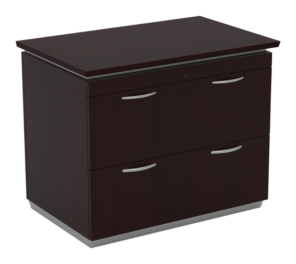 OSP Home Furnishings Tuxedo 2 Drawer Lateral File Cabinet with Full Extension Slides for Modern Offices TUX-12-DKR