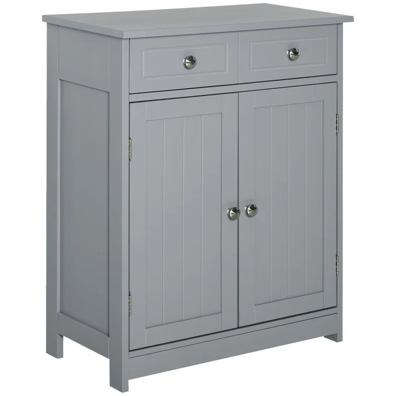 English Elm Foyer Beadboard Floor Cabinet with Drawers White Farmhouse Storage for Entryway Bath T3971P466220