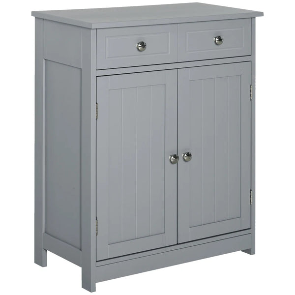 English Elm Foyer Beadboard Floor Cabinet with Drawers White Farmhouse Storage for Entryway Bath T3971P466220
