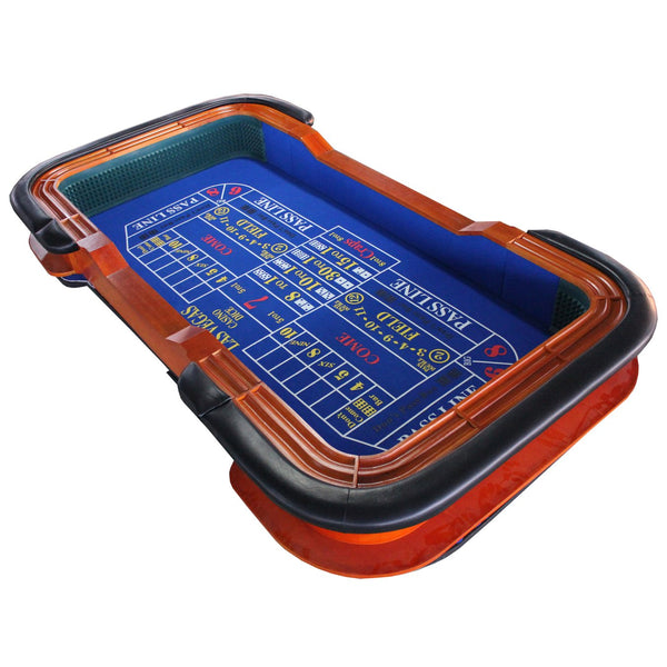 English Elm 93" Casino Grade Craps Table with Felt Layout Pyramid Bumper Rubber and Chip Racks W2748S00064