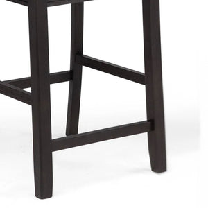 English Elm Mipo Counter Height Dining Chairs Two-tone Grid Back with White Upholstered Seats Set Charcoal Black B056P417085