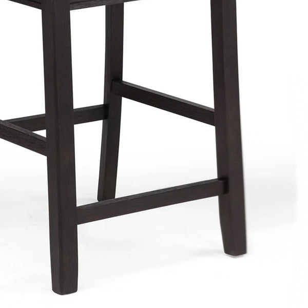English Elm Mipo Counter Height Dining Chairs Two-tone Grid Back with White Upholstered Seats Set Charcoal Black B056P417085