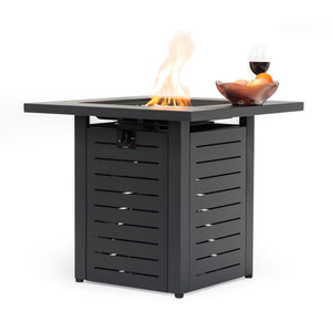 English Elm 28" Propane Fire Pit Table - 50000 Btu Steel Outdoor Heater For Patio, Deck, Garden, And Backyard W853P293853
