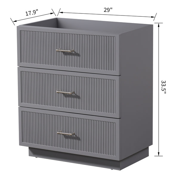 English Elm HK2305-30-WH 24" Floating Bathroom Vanity with Wall-Mount Design, Space-Saving Modern Sink Cabinet Grey W1550P168214