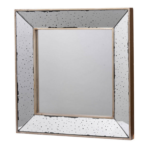 English Elm Filo Square Mirrored Wall Accent with Raised Tray Frame and Speckled Artisan Finish B056P416821