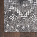 Nourison Brixton BRX01 Machine Made Loom-woven Tribal Border Indoor Only Modern & Contemporary Bohemian Rug Gray, Gray 64% Polyester,34% Cotton,2% Other 99446045775