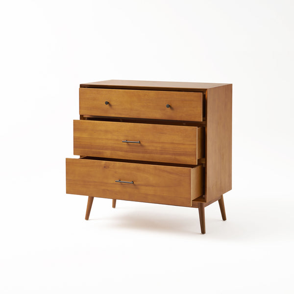 English Elm Christopher Knight Home® - Okioki Mid-Century 3-Drawer Dresser in Acacia Wood — Sturdy, Smooth-Glide Storage for Bedrooms Natural 67064.00