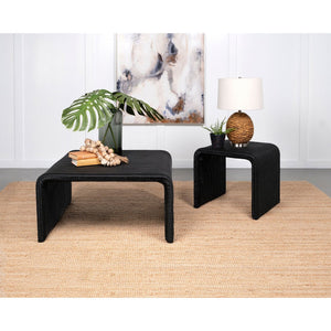 English Elm Gage Rattan and Iron Square Side Table Retro Boho Accent for Living or Bedroom B062P440511