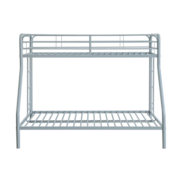 English Elm Metal Twin Over Full Bunk Bed Steel Frame with Guardrails for Kids or Guest Rooms Silver B016P469264