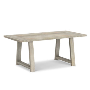 English Elm Whitley Solid Mango Wood Farmhouse Dining Table Trestle Base Seats Six White B136P420748