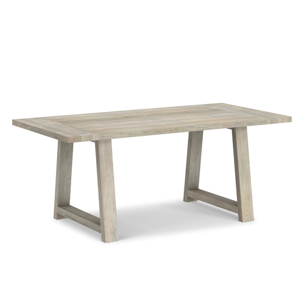 English Elm Whitley Solid Mango Wood Farmhouse Dining Table Trestle Base Seats Six White B136P420748