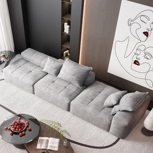 English Elm Modern Modular Sectional Sofa Set In Sparkling Chenille - 4-Piece Diy Design With Ottoman & Pillows W1885S00056