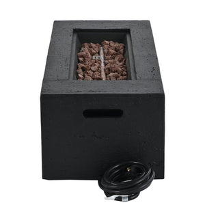 English Elm U_style Rectangular Mgo Propane Fire Pit Set with Tank Cover Table for Patios WY000500AAB