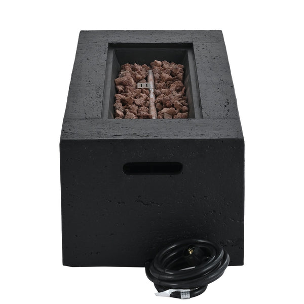 English Elm U_style Rectangular Mgo Propane Fire Pit Set with Tank Cover Table for Patios WY000500AAB