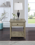 OSP Home Furnishings Cambridge Side Table w/ Drawer Bone Finish