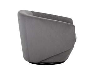 Sunpan Treviso Modern Swivel Lounge Chair with Angular Base - Stylish, Durable, and Easy to Clean Design Antonio Charcoal